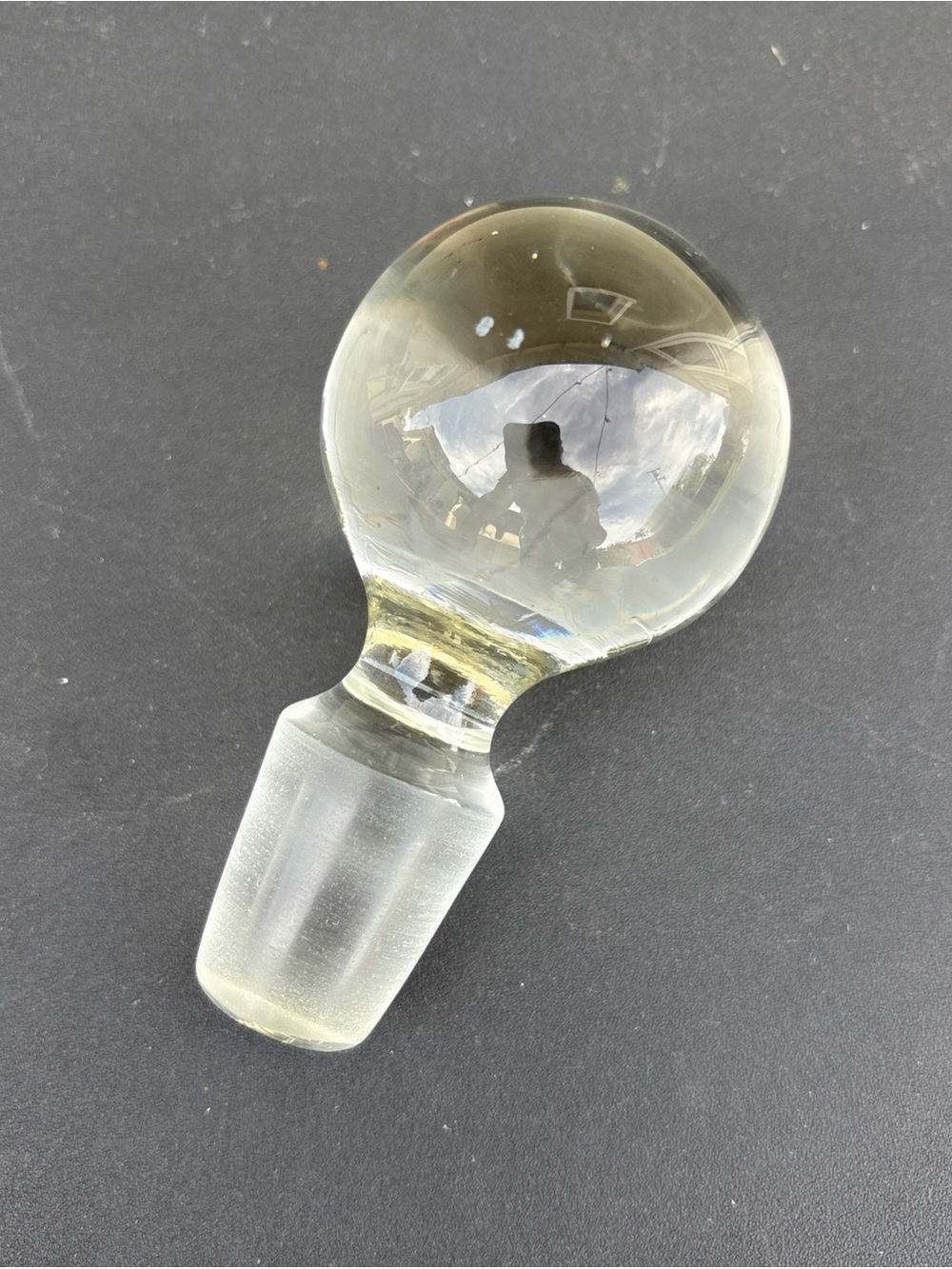 Vintage Clear Glass Decanter Bottle Stopper Round/Orb Topper
